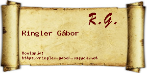 Ringler Gábor névjegykártya